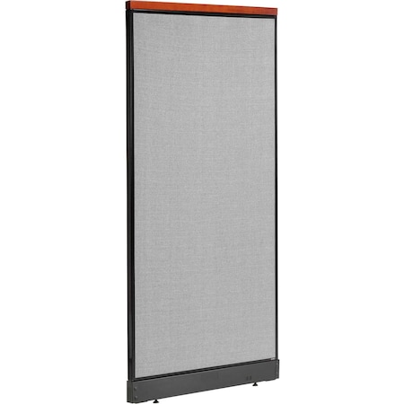Interion By Global Industrial Interion Deluxe Non-Electric Office Partition Panel with Raceway, 36-1/4inW x 77-1/2inH, Gray 277548NGY